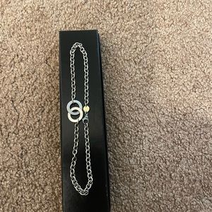 Movado Interlocking Circles Sterling Silver Necklace